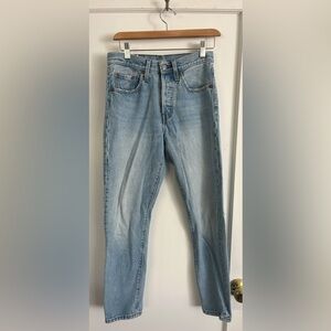 Levi’s 501 S Light Wash Blue Jeans Womens Waist Size 25 Length 26